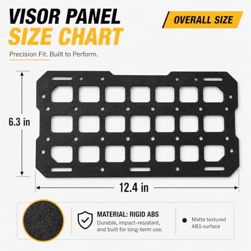 Visor MOLLE Organizer Panels for Car Sun Visor – Rigid ABS Sun Visor Organizer with MOLLE Webbing – Adjustable Fit for Truck SUV (2 Pack) by RianKarn - Used condition - Image 3