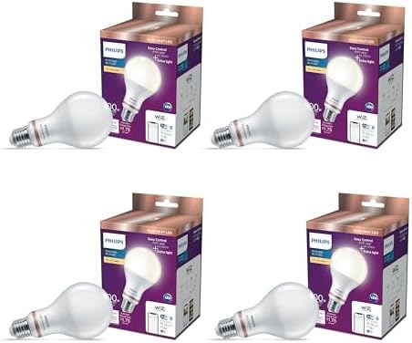 PHILIPS Smart 100W A21 Soft White LED Smart Bulb 4-Pack - E26- In...