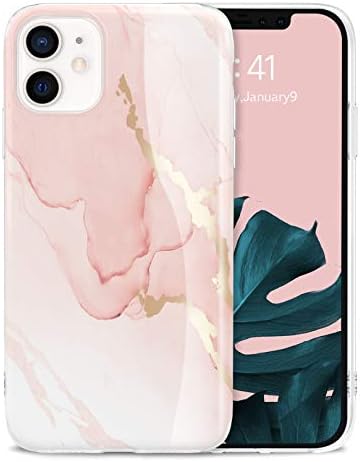 Togestar | Pink iPhone 11 Case for Women | 10FT Drop Tested | Wireless Charging | Marble Pattern Hard Case
