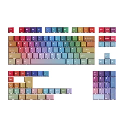 Keycaps PBT dégradé arc-en-ciel pour touches de clavier mécanique usées