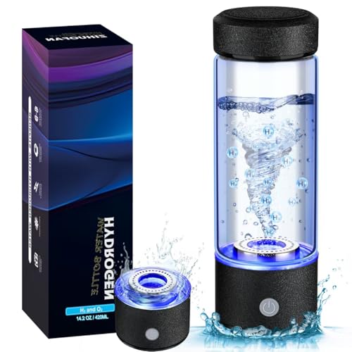 New Hydrogen Water Generator Bottles, Portable Hydrogenated Water Bottle with SPE PEM Technology, 420ml Hydrogen Water Bottle Generator, Rechargeable Ionizer Machine for Home, Office, and Travel