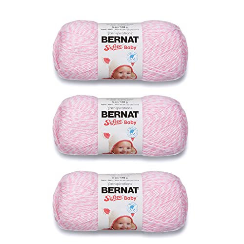 Image of Bernat Softee Baby Baby Pink Marl Yarn - 3 Pack of 141g /5oz - Acrylic - 3 DK (Light) - 362 Yards - Knitting /Crochet