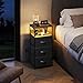 WLIVE Nightstand with Charging Station, 31.9