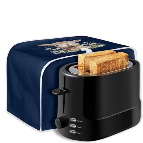 Image of Talayituse Alpaca Daisy Print 2 Slice Toaster Covers Dust Protection Bread Maker Covers Toaster Oven Cloth Cover Kitchen Accessories Washable Appliance Cover with Handle