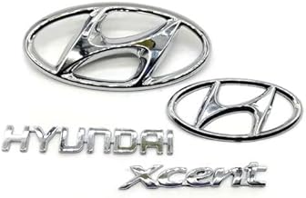 CYRER XCENT Car Sticker Emblem Monogram Adhesive Badges Decals ABS Plastic Silver(Chrome) Plated Pack of 4