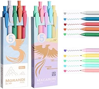GHHFKGL 10 Assorted Colour Retractable Gel Pens, 0.5mm Fine Point Quick Dry Ink Pens, Unique Pastel Coloured Pen For Journaling, Drawing, Doodling, and Notetaking (Macaron)