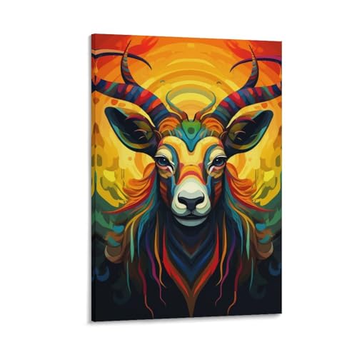 Décoration murale image sur toile antilope au design abstrait