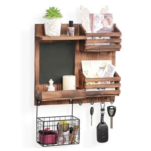 QILICHZ Mail Key Holder for Wall Key Holder for Wall Mail Organizer Wall Mount Mail Holder Wall Mount Key Rack for Wall Key Hook for Wall - 4 Hooks 2 Mail Holders