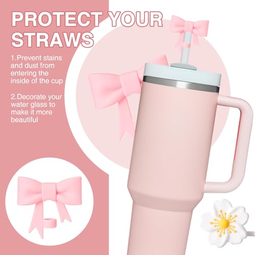 Benaewa 6 Pcs Straw Cover for Stanley 30&40 Oz Tumbler Cups, 10mm Silicone Straws Toppers - Image 3