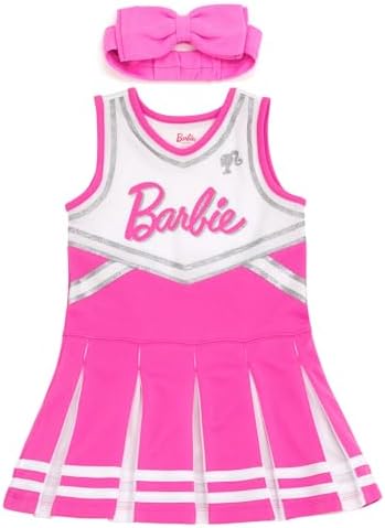 Barbie Girls' Cheerleader Dress and Headband Set Toddler to Big K...