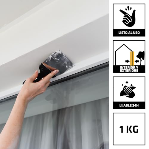 Miniatura 3 de Sika - Masilla Acrílica Reforzada Con Fibras - Sikawall-303 Fibers Plus - Blanco - Lista Para Su Uso Para Reparación Y Puenteo De Pequeñas Fisuras En Paramentos Interiores Y Exteriores - 1 Kg