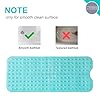 MASS DYNAMIC Extra-Long Non-Slip Bath Mat – 100x40cm Transparent Teal Shower Mat with 200 Suction Cups & 176 Drain Holes, Anti Mould, Machine Washable, BPA-Free, Safe for Kids, Elderly & Pets #4