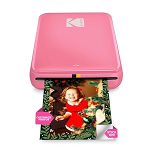 KODAK Step Sofort-Smartphone-Fotodrucker - Tragbarer Mini-Farb-Mobilfotodrucker - Zink 2x3” Klebefotos - Bluetooth-kompatibel mit iOS- & Android-Geräten - Spaßige Bearbeitungs-App - Rosa
