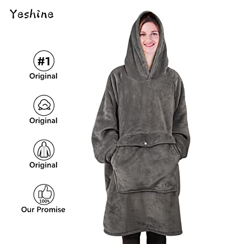 Yeshine Wearable Blanket Hoodie, Oversized Microfiber & Sherpa Hooded For Women And Men, Comfortable Sweatshirt With Large Pocket One Size Fits All #TOP4