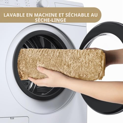 AUAUY Tapis de Toilette Antidérapant en Forme de U, 50 X 40 cm, Camel – vue 6