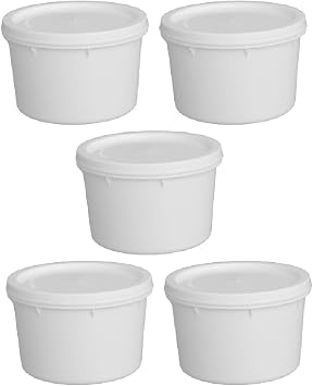 JMS 1L White Food Storage Tubs with Lids, Reusable Kitchen Containers for Rice, Ice Cream, Meal Prep, Leftovers & Everyday Food Storage, Stackable Freezer Safe Plastic Containers 5