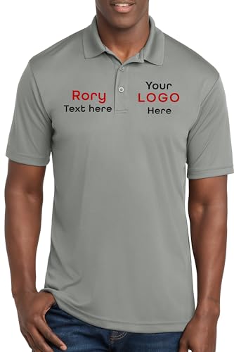 Custom Polo Shirts - Dry-FIT Performance Polo | Design Your Own Text/Logo. Personalized Polo for Men st550