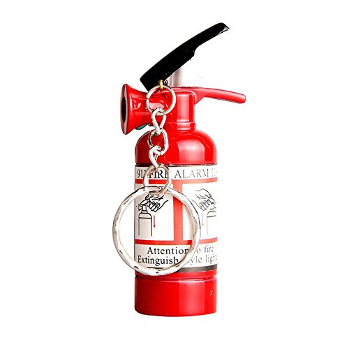Everyday Yolo Mini Pendant Fire Extinguisher Design Refillable Lighter -Type Fire Extinguisher Shaped Metal Cigarette Cigar Lighter Key Chain