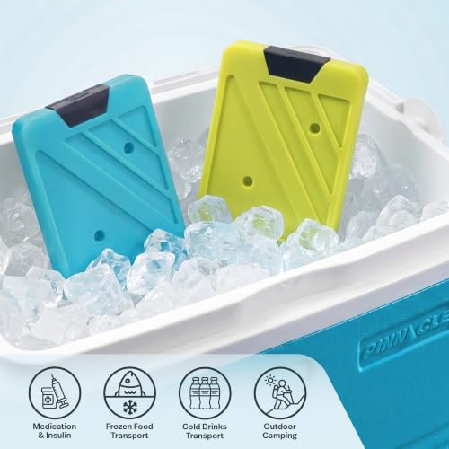 Image of Pinnacle Ice Bricks 350 ML (Pack of 2) | Ice Pack for Ice Box | Leakproof Cold Pads | Reusable Long Lasting Freezer Ice Blocks | Cooler Accessory for Camping, Travel & Picnic