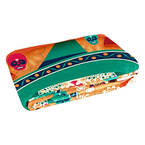 Couverture tête de mort rétro idée cadeau déco originale