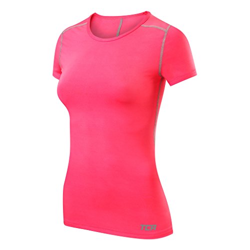 Tca Women's Pro Performance Short Sleeve Base Layer Running Training Top - Hot Pink S - Hot Pink - S #TOP30