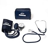 Primacare DS-9197-BL Professional Classic Series Manual Adult size Blood Pressure Kit, Emergency Bp kit with Stethoscope and Portable Leatherette Case, Nylon Cuff, Blue