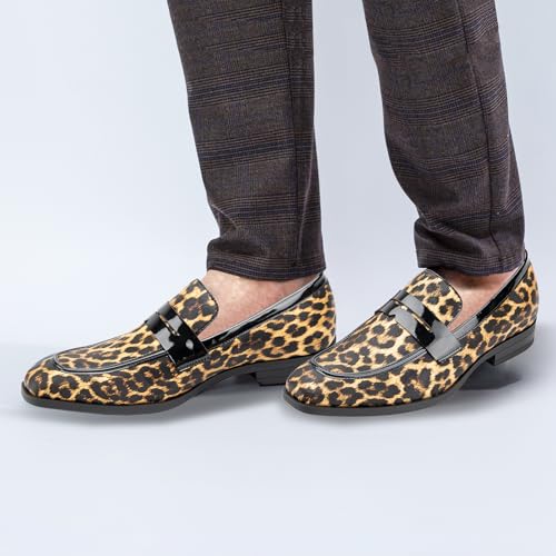 Image of JITAI Mens Velvet Loafers Dress Shoes Loafers for Men Tuxedo Suit Shoes