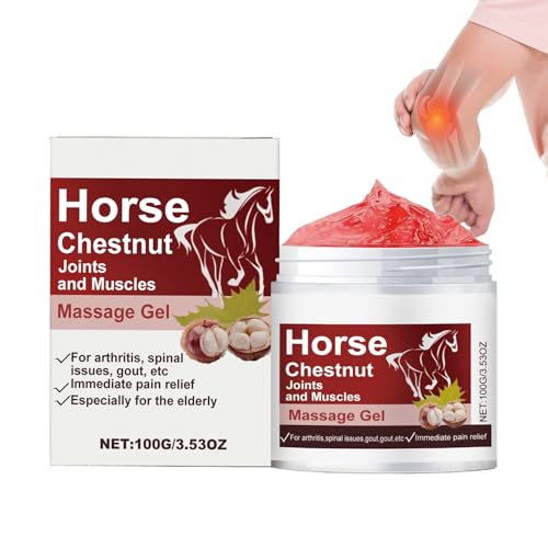 Horse Chestnut Joints and Muscles Massage Gel - 100g Fast Acting Cream | Soothing Recovery Balm for Knee Neck Back Shoulder Hand and Muscle Pain Relaxation