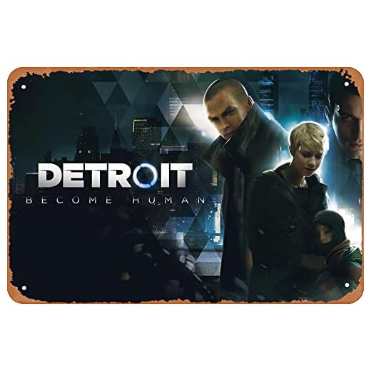 Yzixulet Detroit Become Human Game Poster Games Vintage Tin Metal Sign 8x12 Inch Wall Decor
