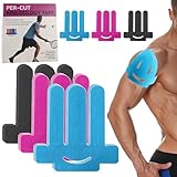 NEUJUS Kinesiologie Tape Schulter vorgeschnitten – 12 Stück, elastisch & selbsthaftend Baumwolle, wasserfest Sport Tape gegen Schulterschmerzen, Physio (12Stück(4schwarze+4blau+4rosa))