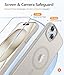 FNTCASE for iPhone 15 Case: for iPhone 14 Case & iPhone 13 Case [Compatible with Magsafe] Translucent Matte Cases with [Screen Protector] Military Grade Shockproof Protective Phone Cover - Off White