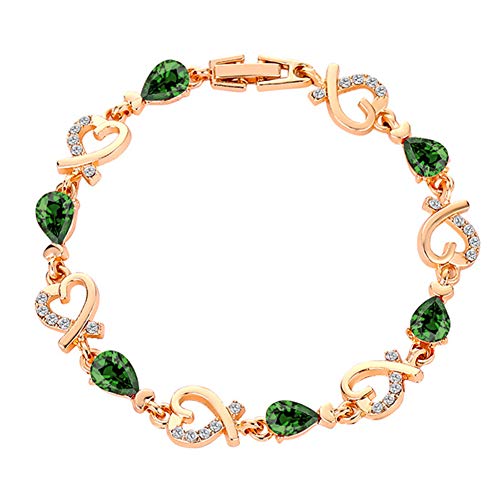 Dastrues Women Bracelet Bangle Chain Charm Jewelry Hollow Heart-Shaped Gift for Girlfriend