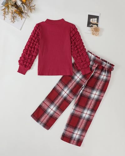 Image of Little Girls Clothes Kids Fall Winter Outfits Pant Set for Girl Age 4-8