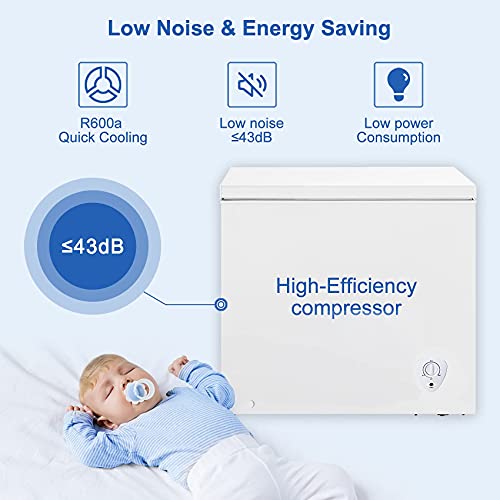 Deep Freezer Chest Freezer Smeta 7 Cubic Feet Freezers Chest 7.0 Cu. Ft Large, Freezing Machine For Home, Kitchen, Garage Ready With Removable Basket Thermostat Control For Apartment Dorm, White #TOP5