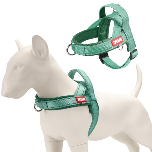Sage Green Soft Dog Harness Medium Sized Dogs No-Pull Escape-Proof Dog Harness with Front Clip – Emotional Support Quick Fit Padded Mesh Vest with Handle, M