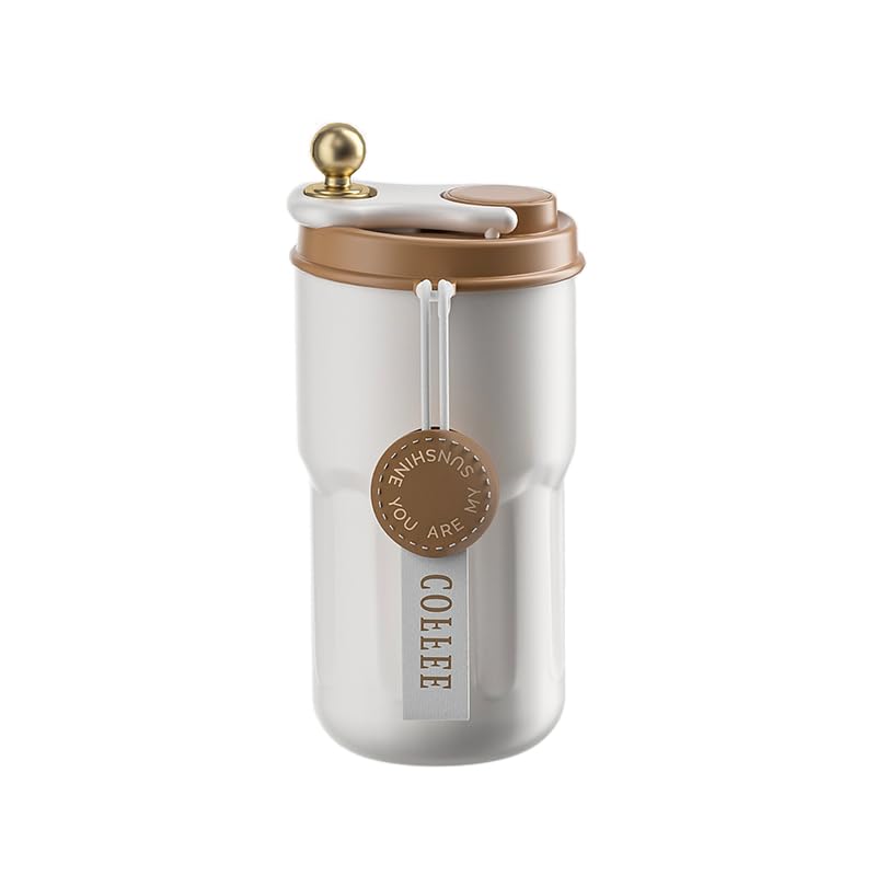 XUDREZ 420ml Travel Mug with Leakproof Lid, Double Walled Stainless Steel Thermal Mug Flask, Reusable Vacuum Bottle Insulated Coffee Cup, Temperature Display Coffee Travel Mug for Hot and Cold Drinks