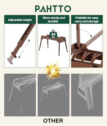 Image of RV Sewer Hose Support, 15FT Heavy-Duty Camper Waste Hose Holder with 7 Foldable Sections, Adjustable & Stable Waste Drainage Support with Strap, Stackable & Weather-Resistant, Brown (Patent Pending)