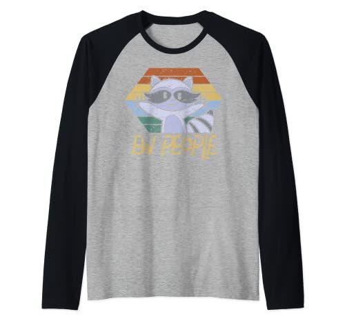 Idea de diseño retro vintage mapache Ew People regalo Camiseta Manga Raglan