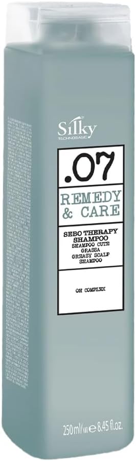 Silky.07 Technobasic Sebotherapy Shampoo for Oily Hair - For Scalp, Deep Cleansing & Oil Control - Lavender Scented Creamy Shampoo Suitable for All Hair Types & Colors - 250ml