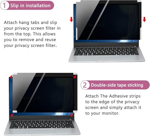 MUBUY-GOL 15.6 Inch Portable Monitor privacy Screen Protector for ASUS/MNN/KYY/ARZOPA/Yxk/QQH/Lepow/ZenScreen/InnoView/Newsoul/ForHelp, Privacy Shield and Anti-Glare Protector (Universal Fit 16:9) by MUBUY-GOL - Image 5