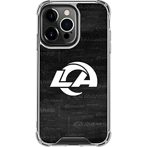 Skinit Clear Phone Case Compatible with iPhone 13 Pro - Officially Licensed NFL Los Angeles Rams Black & White Design
