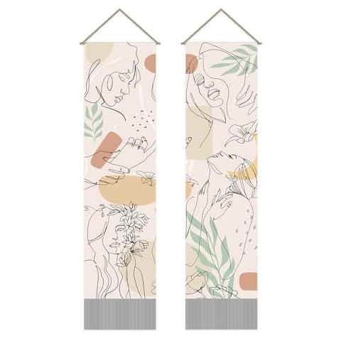 AHANDMAKER Abstract Woman Tapestry with Tassels Cover