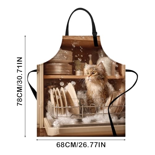 Image of Nuxovilar Cute Apron with Pockets, 26.77 * 30.7 Inches, Versatile for Meal Prep, Baking, Holiday Cooking