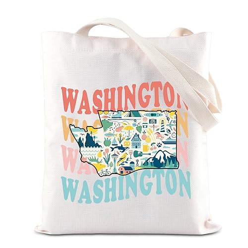 ENSIANTH Washington State Vacation Gift Evergreen State Trip Tote Bag DC Mount Rainier Travel Gift...