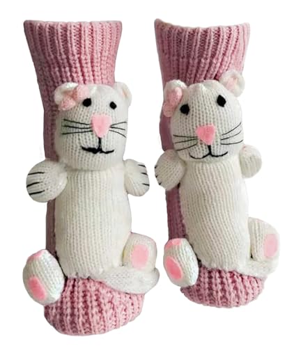 Image of Women's Non-slip Household Floor Socks Knit Casual Animals Slippers Socks Christmas Stockings Decor