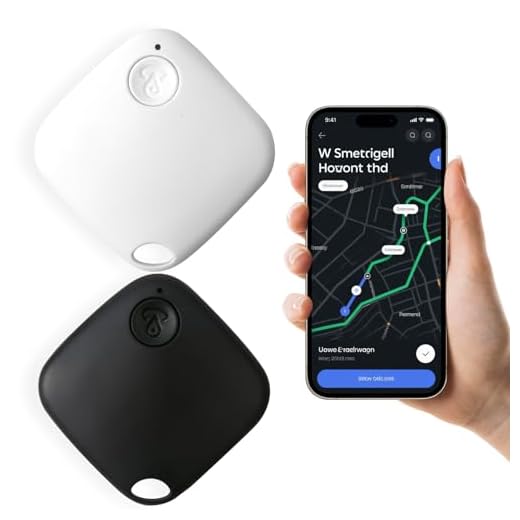 2 Pieza Localizador GPS Bluetooth 5.2 para Llaves, Carteras, Bolsos, Mascotas y Maletas, Rastreador Compatible con Android e iOS, Alarma, Búsqueda Bidireccional, Batería Reemplazable