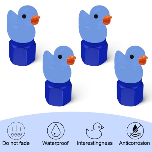 4 Pack Cute Duck tire Valve caps, Glow in The Dark Tire Valve Caps, Interesting and Practical Tire Decoration, Can be Used for Cars, Motorcycles, Trucks, and Bicycles.(Blue)
