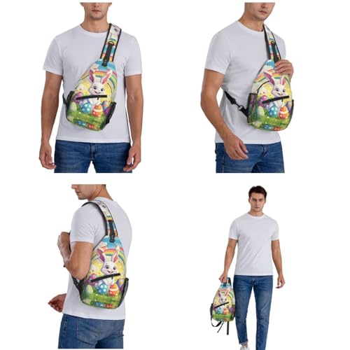 Image of Crossbody Bag Cute Easter Bunny Sling Bag Backpack Chest Bags Shoulder Bag for Women Men