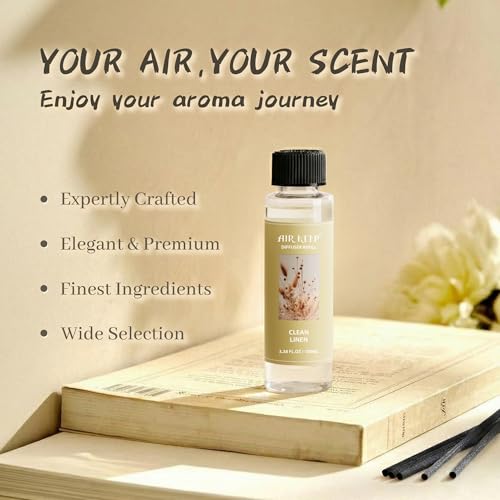 Image of Airkeep Reed Diffuser Oil Refill /Clean Linen /3.38 oz /1 Pack /Air Freshener & Aromatherapy Essential Oil Blend for Home Fragrance - Scented Refill Oil for Bathroom, Bedroom & Home Decor