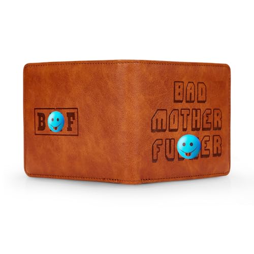 Image of Embroidered Bad Mother fker Leather Wallet bad mother f ker wallet leather (yellow)